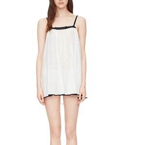 Kate Spade Sheer Mesh Babydoll Chemise Top Size Small White